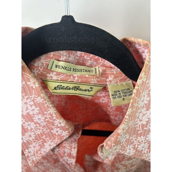 Eddie Bauer Floral Orange Wrinkle Resistant Button Front Shirt Blouse Si… - Picture 9 of 9
